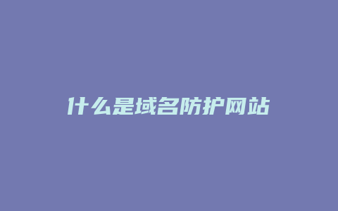 什么是域名防护网站