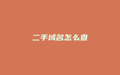 二手域名怎么查