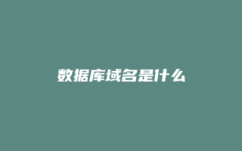 数据库域名是什么