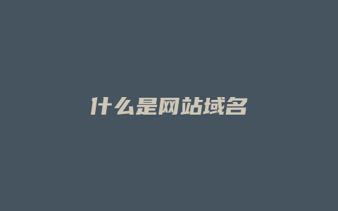 什么是网站域名