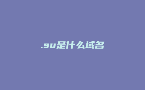 .su是什么域名