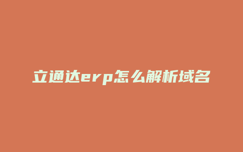 立通达erp怎么解析域名