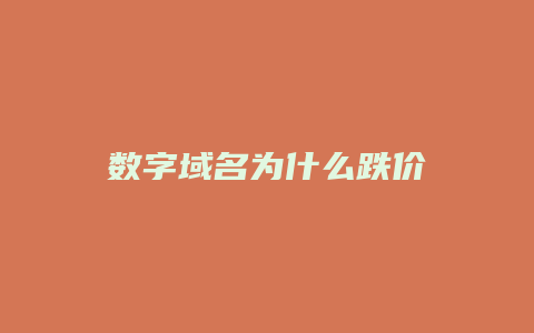 数字域名为什么跌价