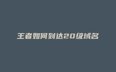 王者如何到达20级域名