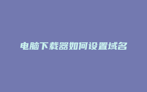 电脑下载器如何设置域名