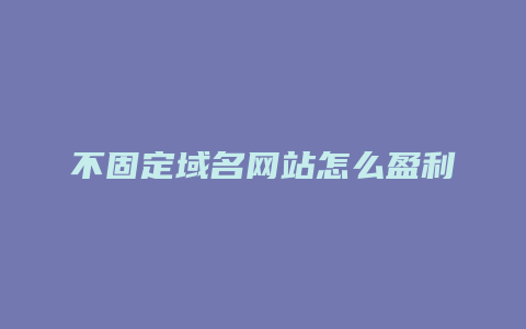 不固定域名网站怎么盈利