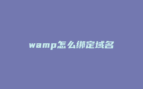 wamp怎么绑定域名