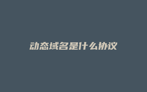 动态域名是什么协议