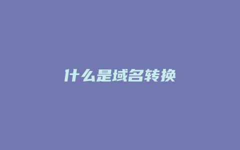 什么是域名转换