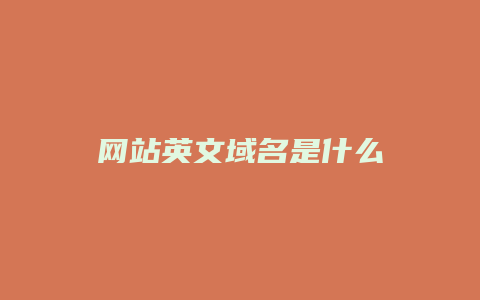 网站英文域名是什么