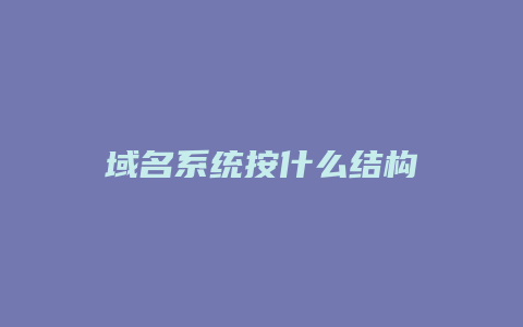 域名系统按什么结构