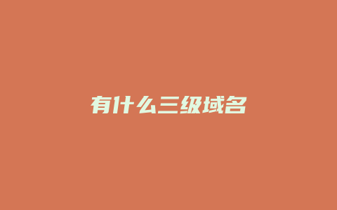 有什么三级域名