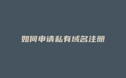 如何申请私有域名注册