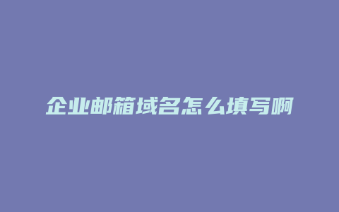 企业邮箱域名怎么填写啊