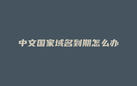 中文国家域名到期怎么办