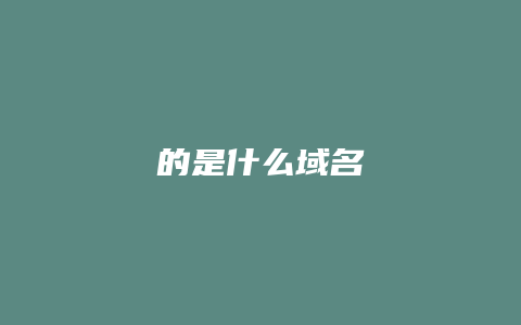 的是什么域名