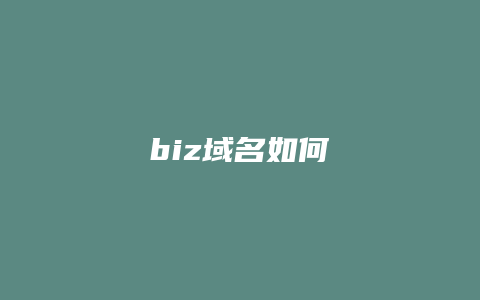 biz域名如何