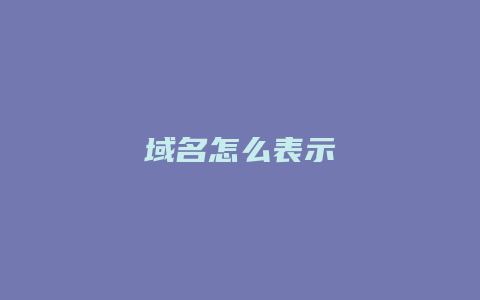 域名怎么表示