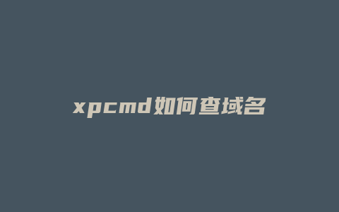 xpcmd如何查域名