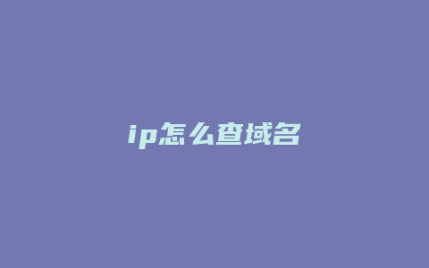 ip怎么查域名