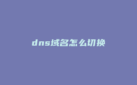 dns域名怎么切换