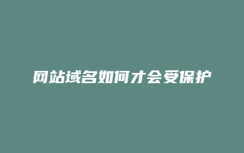 网站域名如何才会受保护