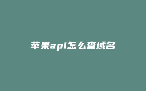 苹果api怎么查域名