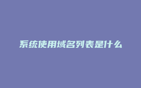 系统使用域名列表是什么