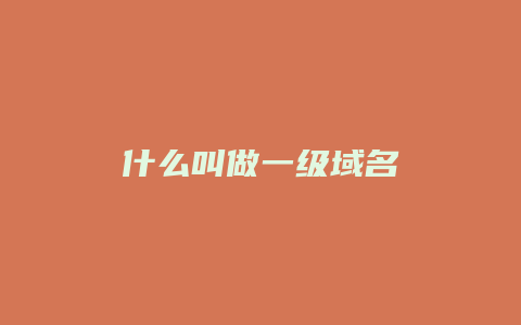 什么叫做一级域名