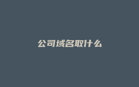 公司域名取什么