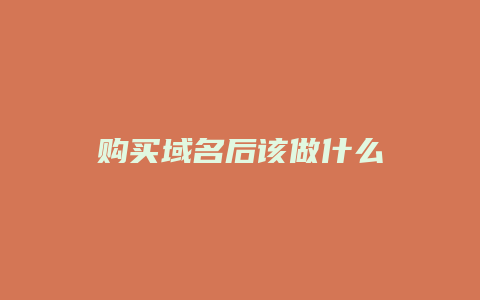 购买域名后该做什么